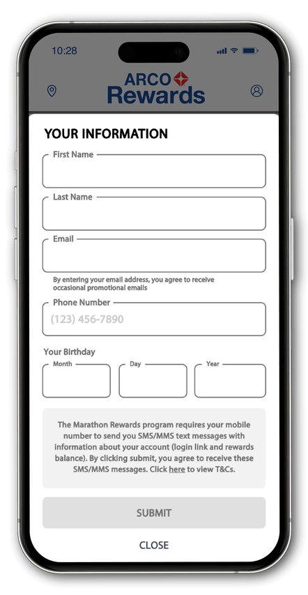mobile screen - complete your profile