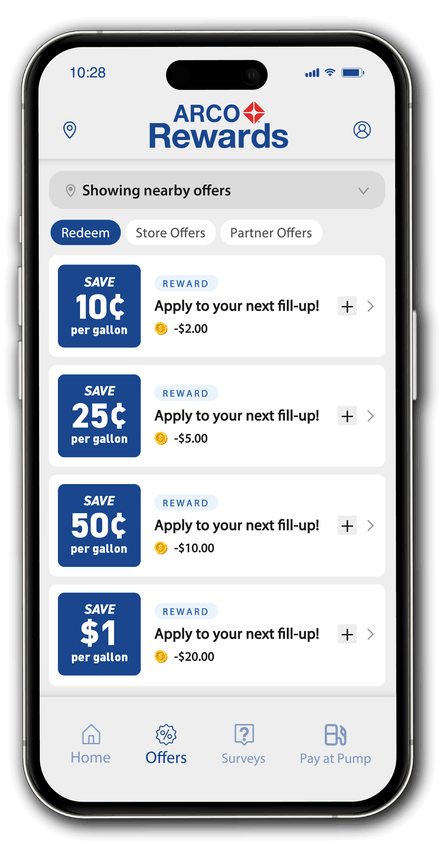 mobile screen - scroll down to the redeem section