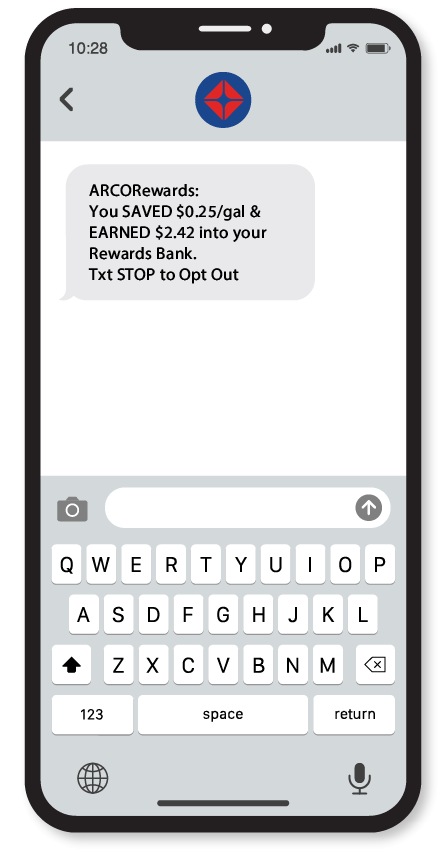 mobile screen - price will rollback by the Reward amount redeemed